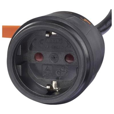 Sygonix SY-6746418 Stroom Verlengkabel Zwart, Oranje 5 m H07BQ-F 3G 1,5 mm² Spiraalkabel, Afsluitbaar, Weerbestendig