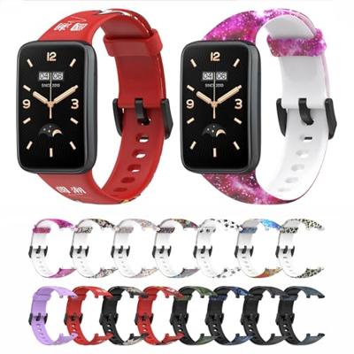Siliconen bandje met print - Camouflage blauw - Xiaomi Smart band 7 Pro