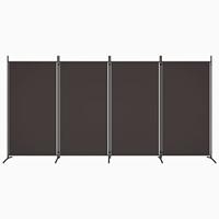 Kamerscherm met 4 panelen 346x180 cm stof bruin - thumbnail