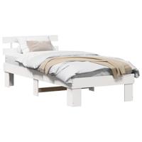 Bedframe met hoofdeinde Wit 75 x 190 cm Massief grenenhout - thumbnail