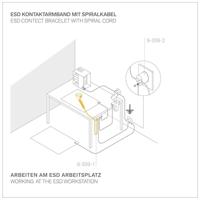 Bernstein Tools for Electronics 9-342-2 ESD-aardingskabel 2.40 m Drukknop 3 mm, Drukknop 10 mm - thumbnail