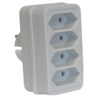 Enzo Vierwegstekker euro wit - 6175910 - thumbnail