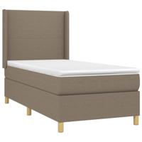 Boxspring met matras stof taupe 90x190 cm - thumbnail
