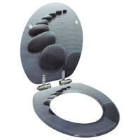 VidaXL Toiletbril met soft-close deksel stenen mdf - thumbnail