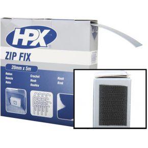HPX Zip fix klittenband (haak) | Zwart | 20mm x 5m - Z2005H Z2005H