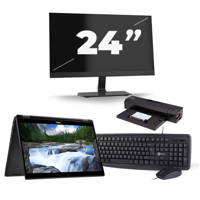 Dell Latitude 7390 2-in-1 - Intel Core i5-8e Generatie - 13 inch - 16GB RAM - 256GB SSD - Windows 10 Home + 1x 24 inch Monitor - thumbnail
