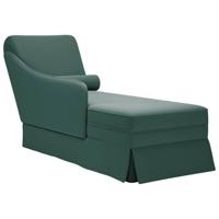 Chaise longue met bolster&rechterarmleuning fluweel donkergroen - thumbnail