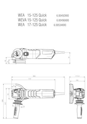 Metabo Kleine haakse slijper WEV 17-125 Quick - 600516000 - thumbnail