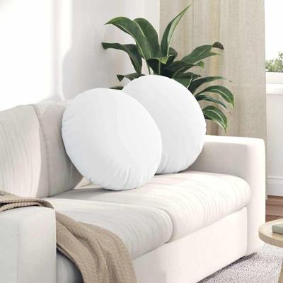 VidaXL Zitkussens 2 pcs wit ø50 x 19 cm stof