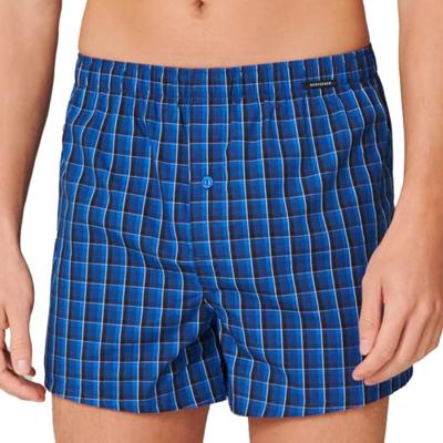 2-Pack heren wijde boxershort katoen woven - Losse blauwe 100% katoenen boxershorts