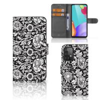 Samsung Galaxy A52 Hoesje Black Flowers - thumbnail