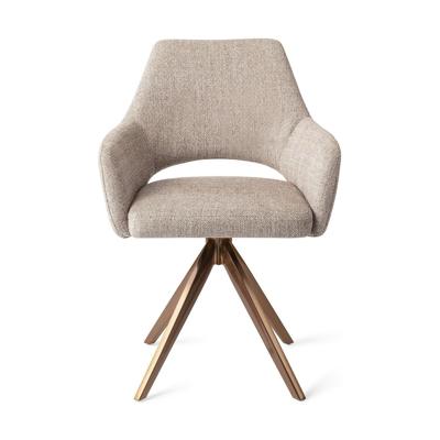 Jesper Home Eetkamerstoel 'Yanai' Turn Rose Gold, kleur Biscuit Beach
