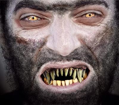 Monster tanden Halloween met kleefpasta