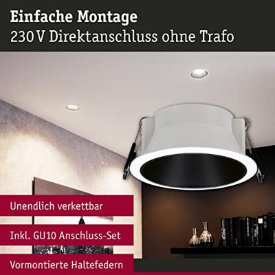Paulmann 93394 Cole LED-inbouwlamp LED GU10 Wit, Zwart (mat)