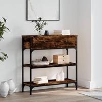 Wandtafel 72,5x25x75 cm bewerkt hout gerookt eikenkleurig - thumbnail
