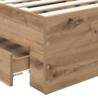 Bedframe met hoofdeinde Artisan Eiken 90 x 200 cm Bewerkt hout - thumbnail