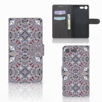 Sony Xperia XZ Premium Bookcase Flower Tiles Sony Xperia XZ Premium Bookcase Flower Tiles