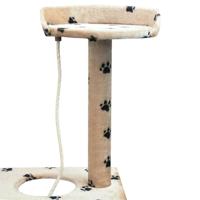 Kattenkrabpaal met sisal krabpalen 150 cm pootafdrukken beige - thumbnail