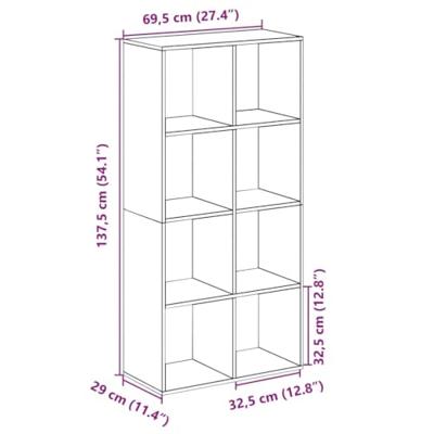 Kamerscherm / boekenkast 69,5x29x137,5 cm hout oud houtkleur