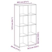 Kamerscherm / boekenkast 69,5x29x137,5 cm hout grijs sonoma eik - thumbnail