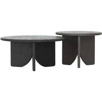 DTP Home Salontafel 'Melo' Betonlook, Set van 2 stuks, Bruin/Zwart - thumbnail