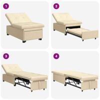 Slaapbank Crème 194 x 50 x 82 cm Multiplex - thumbnail