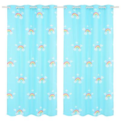 vidaXL Kindergordijnen verduisterend 140x240 cm regenboog blauw 2 st vidaXL Kindergordijnen verduisterend 140x240 cm regenboog blauw 2 st
