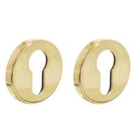 Cilinderrozetten verdekt ø49x7mm messing gelakt - thumbnail