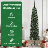 VidaXL Kunstkerstboom groen 180 cm pvc en staal en kunststof - thumbnail