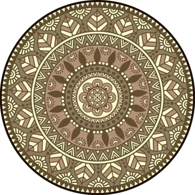 Blommie's lifestyle Buitenkleed rond d180cm bruin