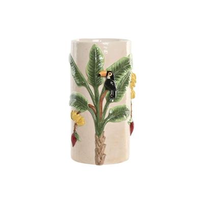 Vaas Home ESPRIT Groen Beige Keramisch Vogels Tropisch 17 x 17 x 30 cm Vaas Home ESPRIT Groen Beige Keramisch Vogels Tropisch 17 x 17 x 30 cm