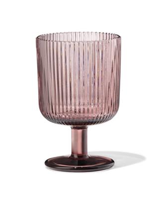 HEMA Wijnglas 250ml Bergen glas streep reliëf bordeauxrood (bordeauxrood)