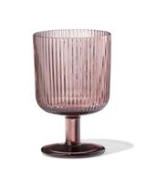 HEMA Wijnglas 250ml Bergen glas streep reliëf bordeauxrood (bordeauxrood) - thumbnail
