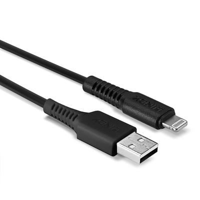 LINDY 31322 USB-kabel USB 2.0 USB-A stekker, Apple Lightning stekker 3.00 m Zwart