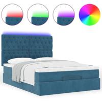 Ottoman bed met matrassen en LED's 140x190cm fluweel - thumbnail