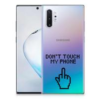 Samsung Galaxy Note 10 Plus Silicone-hoesje Finger Don't Touch My Phone - thumbnail