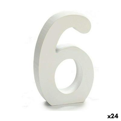 Cijfer Pincello 6 Wit 2 x 16 x 14,5 cm (24 Stuks)