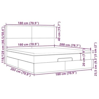 Ottoman bed met matrassen 180x200cm fluweel donkerblauw