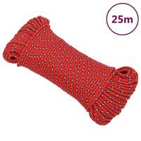 VidaXL Boottouw 3 mm 25 m polypropyleen rood - thumbnail