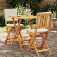 Bistroset met kussen 3 pcs Olie naturel Massief Acaciahout - thumbnail