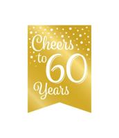 Verjaardagsslinger Vaandel 60 Jaar Goud/Wit (6m) - thumbnail