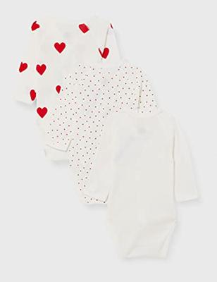 Set van 3 babyrompertjes met lange mouwen in biokatoen PETIT BATEAU wit