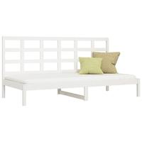 Slaapbank zonder matras 90x200 cm massief grenenhout wit - thumbnail