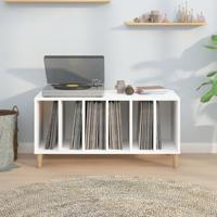 Platenkast 100x38x48 cm bewerkt hout wit - thumbnail