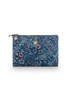 Pip Studio Pip Studio Charly Cosmetic Flat Pouch Medium Quilted Daisy Dreams Blue 24x1x15.5cm - thumbnail