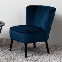 Bendt Fauteuil 'Karl' Velvet, kleur Dark Blue - thumbnail