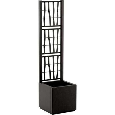 Bloembak - ETHICA - Grafiet - Vierkant met trellis - 38 L - STEFANPLAST