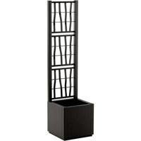 Bloembak - ETHICA - Grafiet - Vierkant met trellis - 38 L - STEFANPLAST - thumbnail