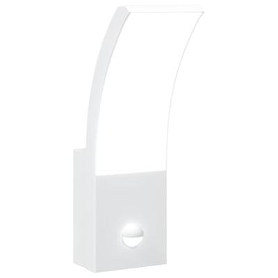 VidaXL Buitenwandlamp led met sensors gegoten aluminium wit