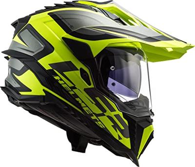LS2 endurohelm "mx701 explorer alter", uitneembaar en wasbaar, rescue wangkussentjes, micrometrische sluiting, verwijderbare helmtop, voorbereiding voor helmcommunicatie, pinlock 70 maxvision™. helmet mx701 explorer alter xxl bl./yel.matt